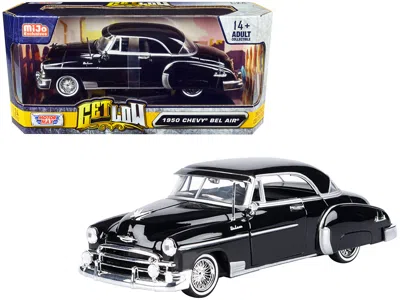 MOTORMAX 1950 CHEVROLET BEL AIR LOWRIDER BLACK "GET LOW" SERIES 1/24 DIECAST MODEL CAR BY MOTORMAX