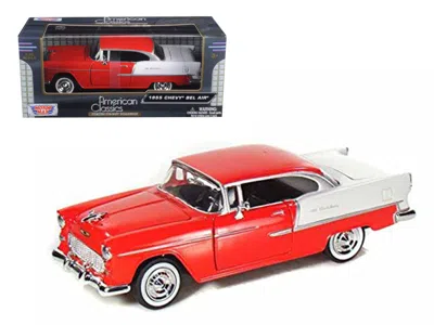 Motormax 1955 Chevrolet Bel Air Red 1/24 Diecast Model Car By