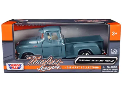 MOTORMAX 1955 GMC BLUE CHIP PICKUP TRUCK LIGHT BLUE "TIMELESS LEGENDS" SERIES 1/24 DIECAST MODEL CAR BY MOTOR