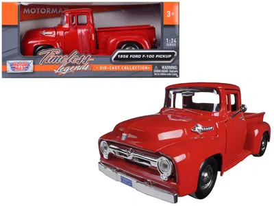 Motormax 1956 Ford F-100 Pickup Red 1/24 Diecast Model Car By
