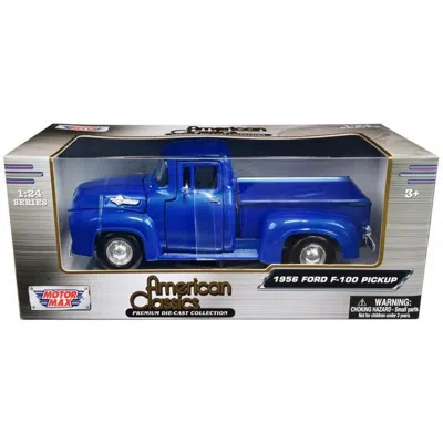 Motormax 1956 Ford F-100 Pickup Truck Blue Metallic American Classics Series 1-24 Scale Diecast Model Car