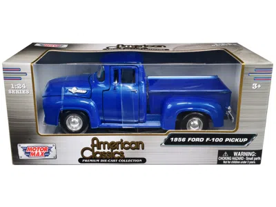 MOTORMAX 1956 FORD F-100 PICKUP TRUCK BLUE METALLIC "AMERICAN CLASSICS" SERIES 1/24 DIECAST MODEL CAR BY MOTO