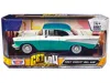 Motormax 1957 Chevrolet Bel Air Lowrider Turquoise Metallic And White "get Low" Series 1/24 Diecast Model Car