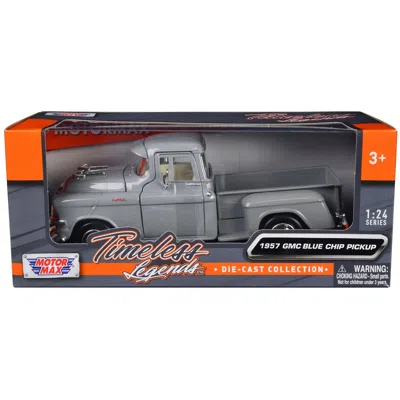 Motormax 1957 Gmc Blue Chip Pickup Truck Timeless Legends Series 1-24 Scale Diecast Model Car Gray
