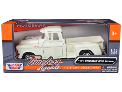MOTORMAX 1957 GMC BLUE CHIP PICKUP TRUCK WHITE "TIMELESS LEGENDS" SERIES 1/24 DIECAST MODEL CAR BY MOTORMAX