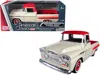 Motormax 1958 Chevrolet Apache Fleetside Pickup Truck Cream With Red Top 1/24 Diecast Model Car By  In Neutral