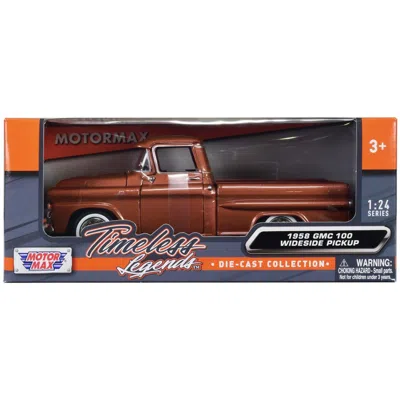 Motormax 1958 Gmc 100 Wideside Pickup Truck Metallic Timeless Legends Series 1-24 Scale Diecast Model Car Bro