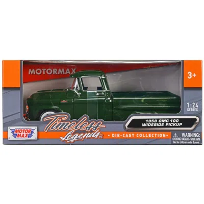 Motormax 1958 Gmc 100 Wideside Pickup Truck Timeless Legends Series 1-24 Scale Diecast Model Car Green