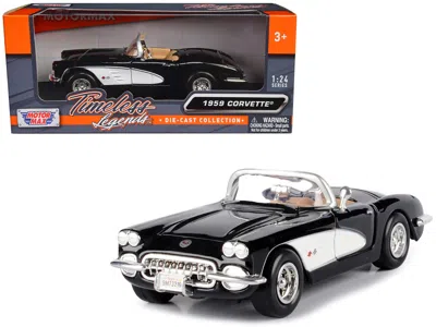 Motormax 1959 Chevrolet Corvette Black 1/24 Diecast Model Car By