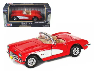 Motormax 1959 Chevrolet Corvette Convertible Red 1/24 Diecast Model Car By