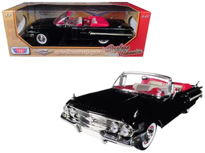 Motormax 1960 Chevrolet Impala Convertible Black 1/18 Diecast Car Model By