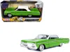 Motormax 1964 Chevrolet Impala Lowrider Hard Top Green With White Top "get Low" Series 1/24 Diecast Model Car In Green