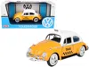 Motormax 1966 Volkswagen Beetle Taxi Yellow With White Top 1-24 Scale Diecast Model Car