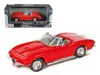 Motormax 1 By 24 1967 Chevrolet Corvette Convertible Diecast Car Model - Red