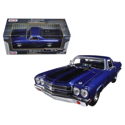 Motormax 1970 Chevrolet El Camino Ss 396 Diecast Model For 1-24 Scale, Blue