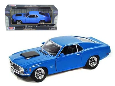 Motormax 1970 Ford Mustang Boss 429 Blue 1/24 Diecast Model Car By