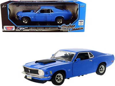 Motormax 1970 Ford Mustang Boss 429 Dark Blue "timeless Classics" Series 1/18 Diecast Model Car By