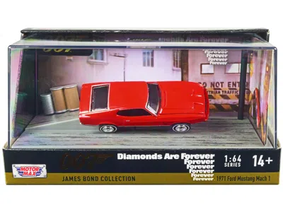 Motormax 1971 Ford Mustang Mach 1 Red James Bond 007 "diamonds Are Forever" (1971) Movie With Display 1/64 Di