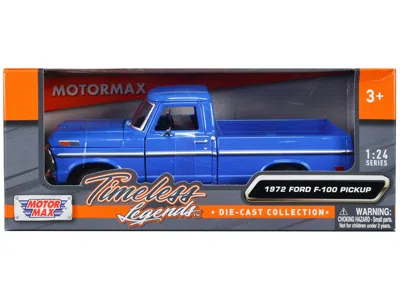 MOTORMAX 1972 FORD F-100 PICKUP TRUCK BLUE "TIMELESS LEGENDS" SERIES 1/24 DIECAST MODEL CAR BY MOTORMAX