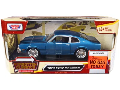 Motormax 1974 Ford Maverick Blue Metallic "forgotten Classics" Series 1/24 Diecast Model Car By