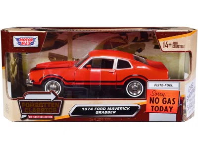 Motormax 1974 Ford Maverick Grabber Orange With Black Stripes "forgotten Classics" Series 1/24 Diecast Model