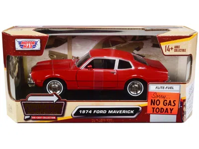 Motormax 1974 Ford Maverick Red "forgotten Classics" Series 1/24 Diecast Model Car By