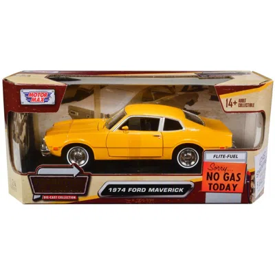Motormax 1974 Ford Maverick Yellow Forgotten Classics 1-24 Diecast Model Car
