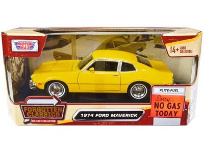 Motormax 1974 Ford Maverick Yellow "forgotten Classics" Series 1/24 Diecast Model Car By