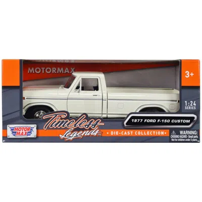 Motormax 1977 Ford F-150 Custom Pickup Truck Timeless Legends Series 1-24 Scale Diecast Model Car White
