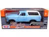 Motormax 1978 Ford Bronco Custom Light Blue And White "timeless Legends" Series 1/24 Diecast Model Car By Mot