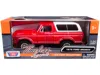 Motormax 1978 Ford Bronco Custom Red And White "timeless Legends" Series 1/24 Diecast Model Car By  In Red