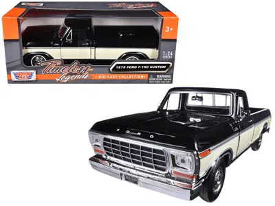 Motormax 1979 Ford F-150 Pickup Truck 2 Tone Black/cream 1/24 Diecast Model Car By