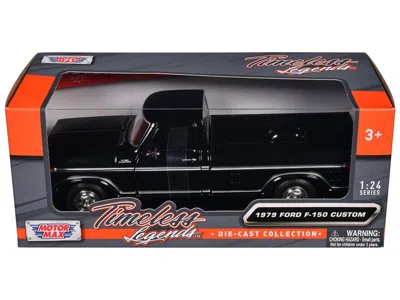 Motormax 1979 Ford F-150 Custom Pickup Truck Black "timeless Legends" Series 1/24 Diecast Model Car By Motorm