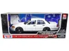 Motormax 2001 Ford Crown Victoria Police Car Unmarked White "custom Builder's Kit" Series 1/18 Diecast Model  In White