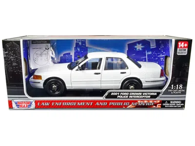 Motormax 2001 Ford Crown Victoria Police Car Unmarked White "custom Builder's Kit" Series 1/18 Diecast Model 
