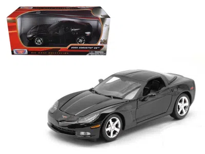 Motormax 2005 Chevrolet Corvette C6 Coupe Black 1/24 Diecast Model Car By  In Gray