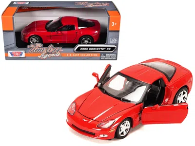 Motormax 1 By 24 2005 Chevrolet Corvette C6 Coupe Diecast Model Car - Red