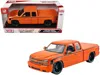 Motormax 2006 Chevrolet Silverado Custom Pickup Truck Orange Metallic With Black Stripes "die-cast Collection In Orange