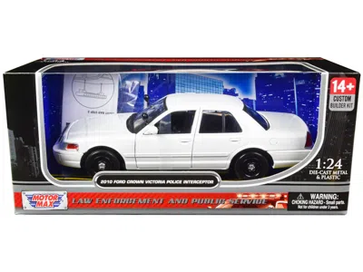 MOTORMAX 2010 FORD CROWN VICTORIA POLICE INTERCEPTOR UNMARKED WHITE "CUSTOM BUILDER'S KIT" SERIES 1/24 DIECAS