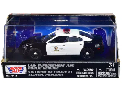 Motormax 2011 Dodge Charger Pursuit Black And White "lapd (los Angeles Police Department)" 1/43 Diecast Model