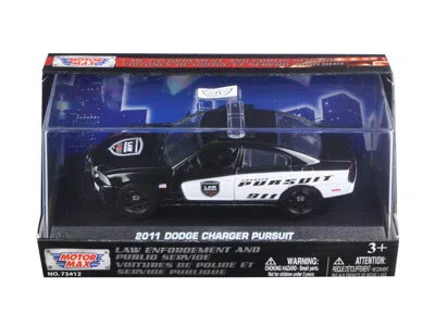 Motormax 2011 Dodge Charger Pursuit Police Car In Display Showcase 1/43 Diecast Model Car By