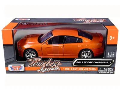 Motormax 2011 Dodge Charger R/t Hemi Metallic Orange 1/24 Diecast Model Car By