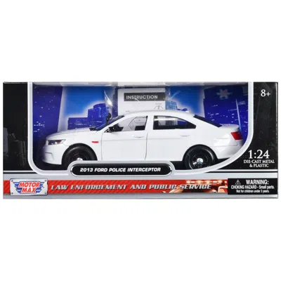 Motormax 2013 Ford Police Interceptor Unmarked Custom Builders Kit Series 1-24 Scale Diecast Model Car White
