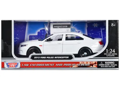 Motormax 2013 Ford Police Interceptor Unmarked White "custom Builder's Kit" Series 1/24 Diecast Model Car By