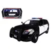 Motormax 2015 Ford Interceptor Unmarked Police Car Black & White 1-24 Diecast Model Car