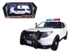 Motormax 1 By 18 Scale Diecast 2015 Ford Pi Utility Interceptor Plain White Police Car With Light Bar Model C