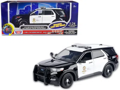 Motormax 2015 Ford Police Interceptor Utility Black And White "los Angeles Police Department (lapd)" With Fla