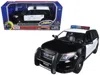 Motormax 2015 Ford Police Interceptor Utility Black And White With Flashing Light Bar And Front And Rear Ligh