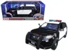 Motormax 2015 Ford Police Interceptor Utility Black And White With Flashing Light Bar And Front And Rear Ligh