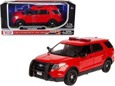 Motormax 2015 Ford Police Interceptor Utility "fire Marshal" Plain Red 1/24 Diecast Model Car By